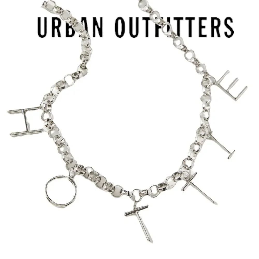 NEW Urban Outfitters UO Women's Hottie Silver Phrase Chain Belt